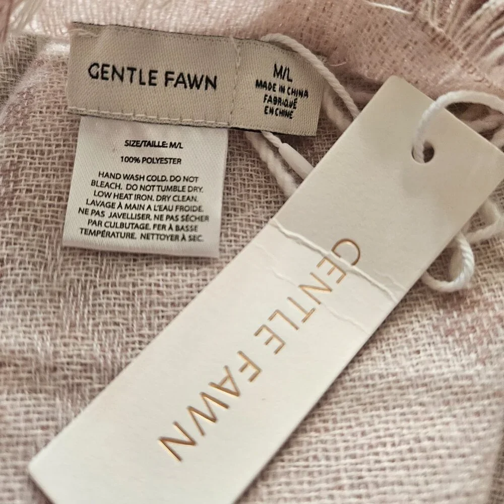 NWT GENTLE FAWN Hermosa Cardigan Womens M/L Pink Poncho Kimono Fringed Lagenlook